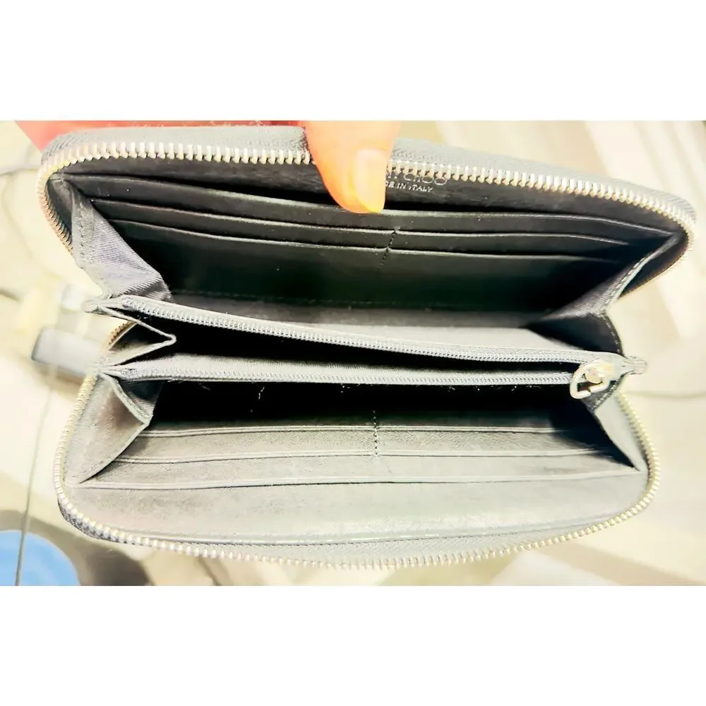 Jimmy Choo Black Star Stud Zip Wallet Limited Edition Y2K‎ Grunge